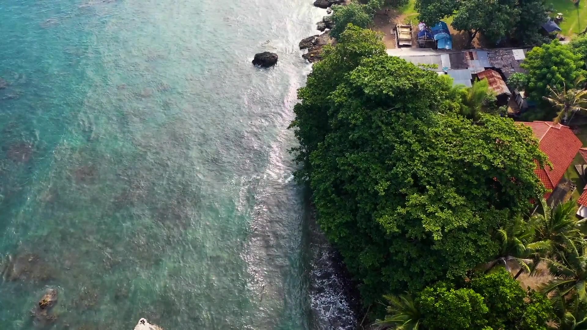 Aerial ocean coastline